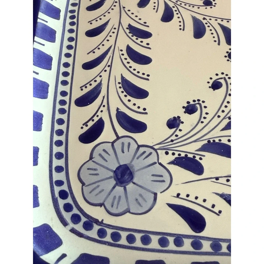 Le Souk Ceramique Blue White Square 9.75